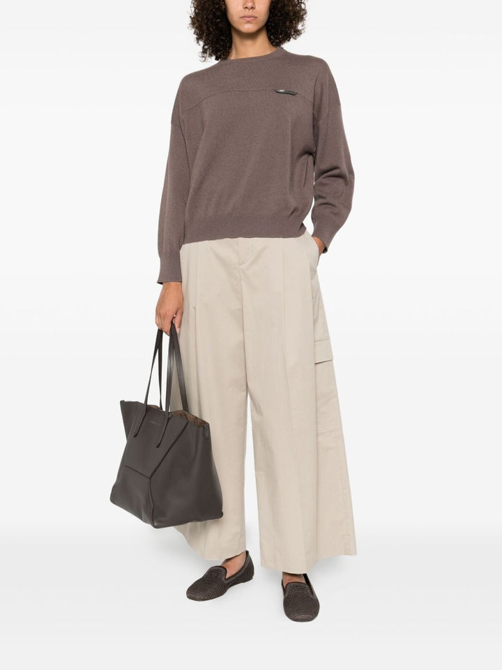 Brunello Cucinelli Maglione girocollo con inserti