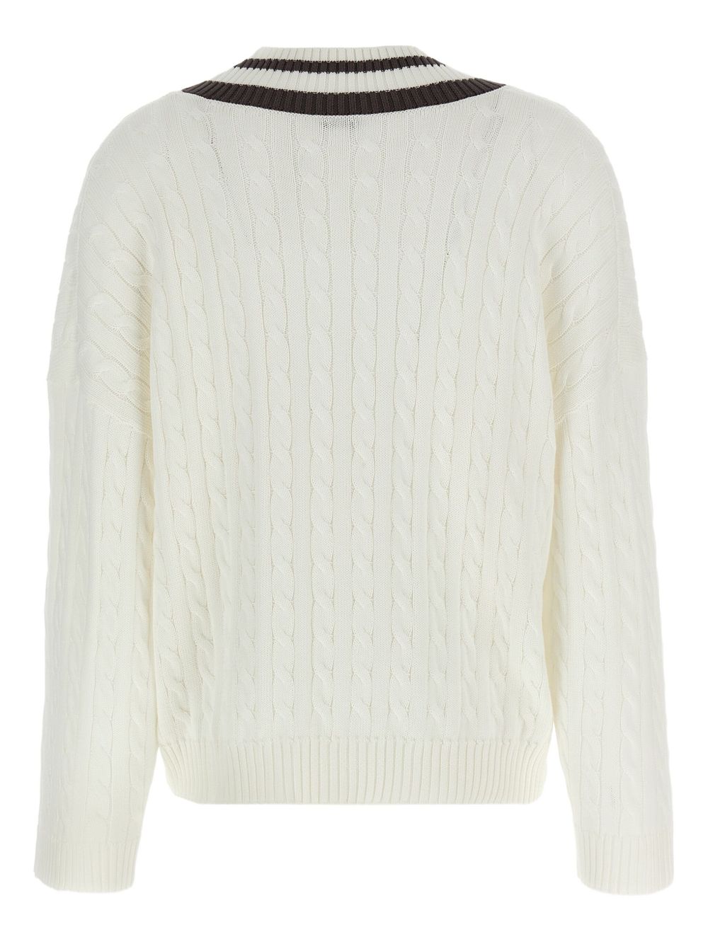 Brunello Cucinelli
Maglione con scollo a V in maglia a trecce