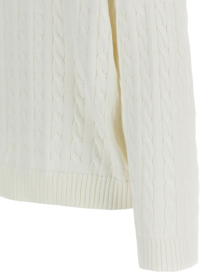 Brunello Cucinelli
Maglione con scollo a V in maglia a trecce