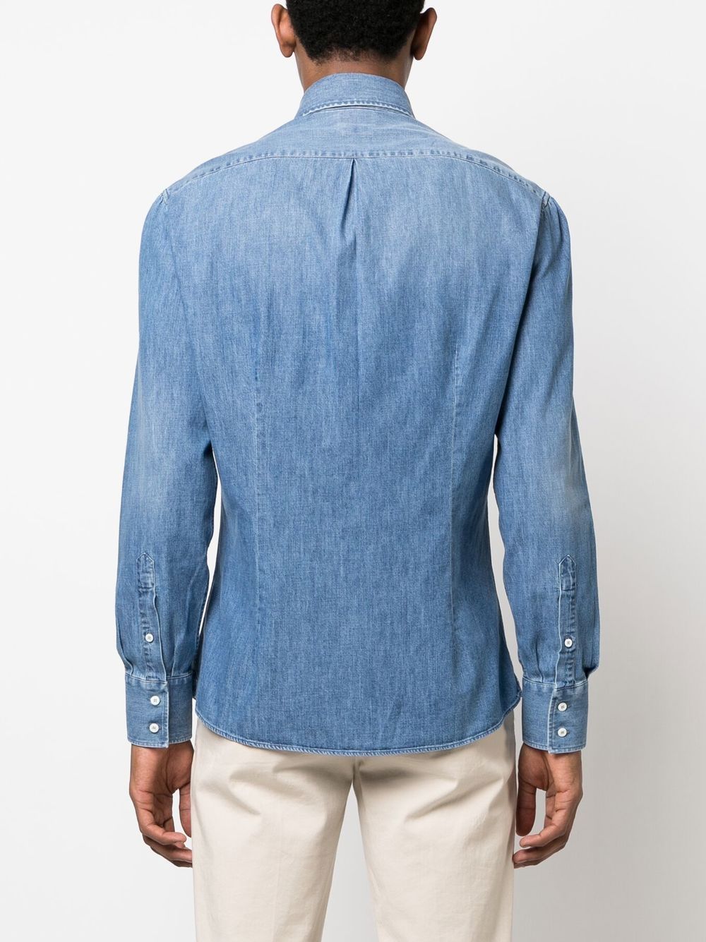 Brunello Cucinelli Camicia in denim di cotone blu