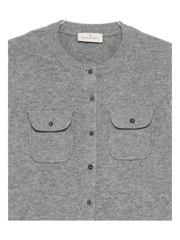 Bruno Manetti Cardigan di lana grigio