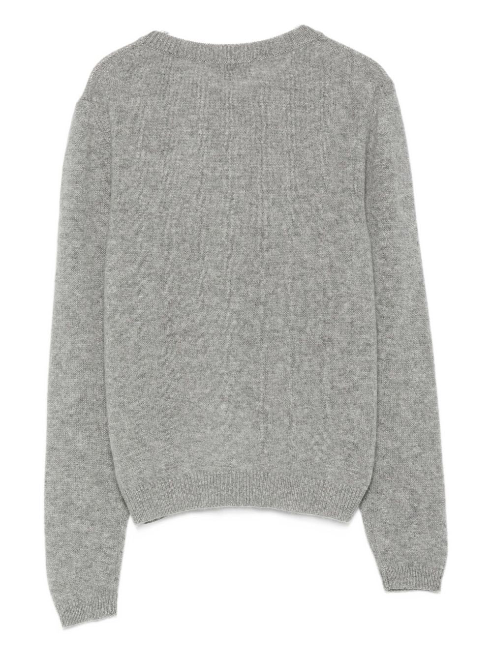 Bruno Manetti Maglione girocollo in lana cashmere grigio