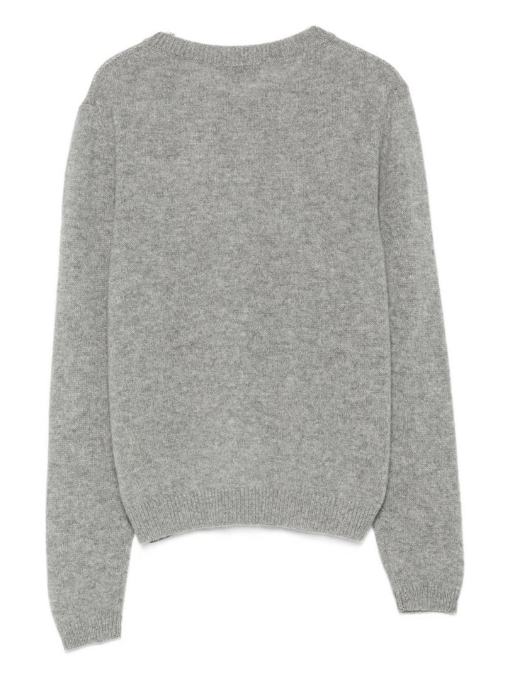 Bruno Manetti Maglione girocollo in lana cashmere grigio