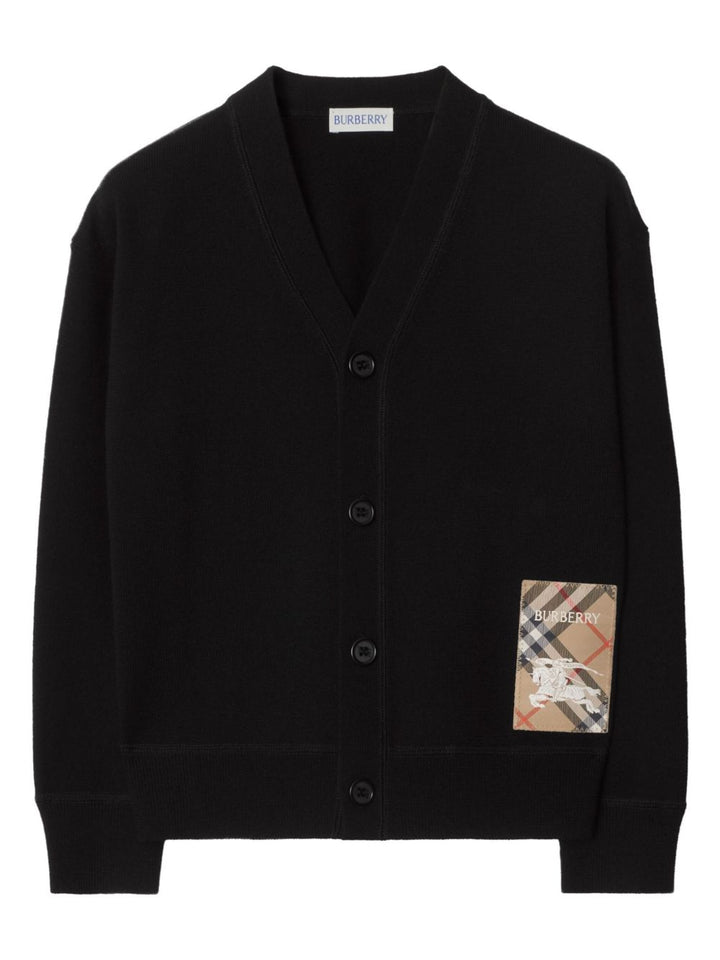Burberry Kids
Cardigan in lana con applicazione logo
