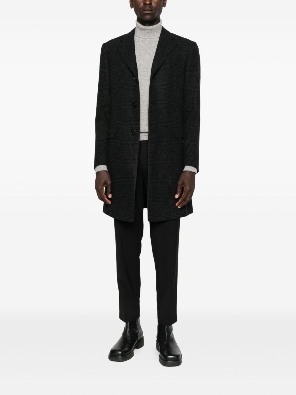 Corneliani
Cappotto a quadri grigio scuro