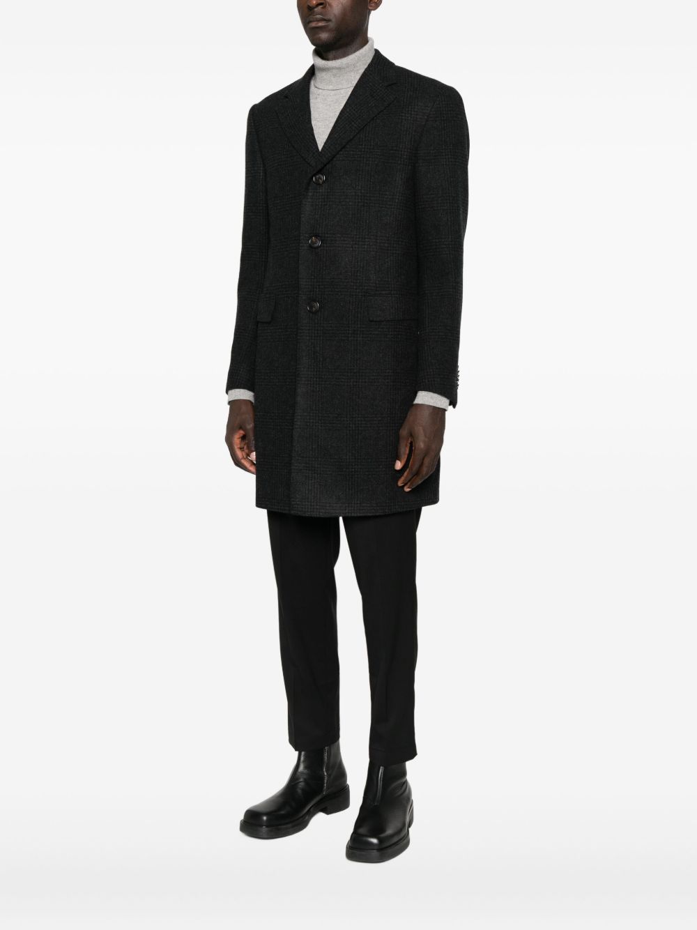 Corneliani
Cappotto a quadri grigio scuro