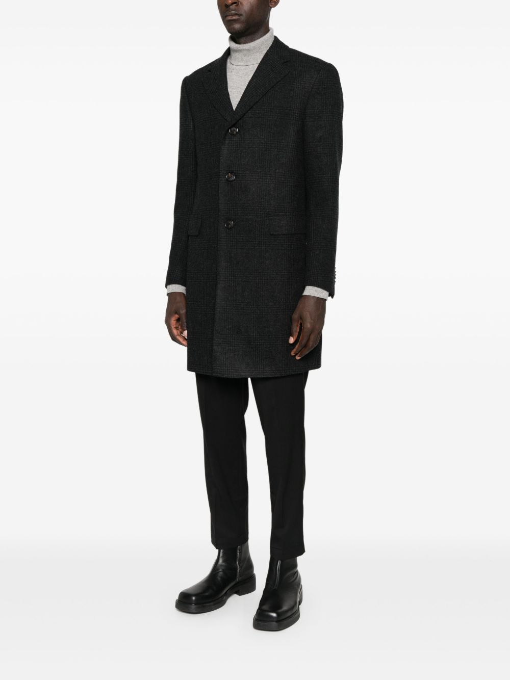 Corneliani Cappotto a quadri grigio scuro