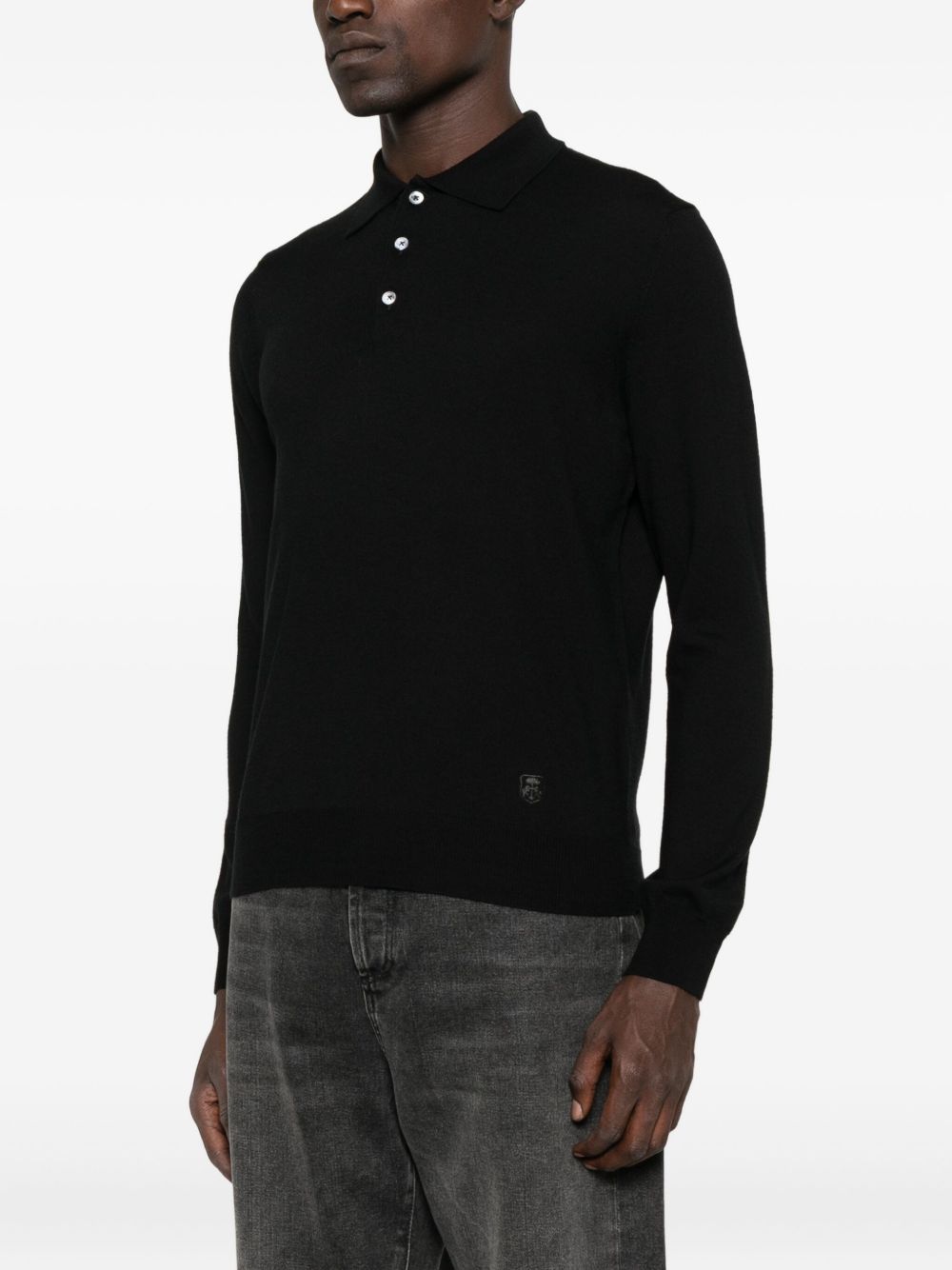 Corneliani Polo nera in lana