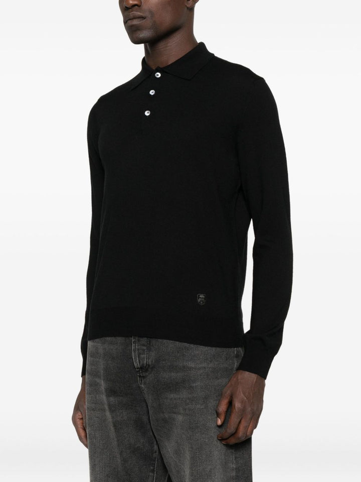 Corneliani Polo nera in lana