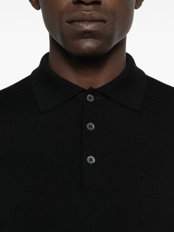 Corneliani Polo nera in lana