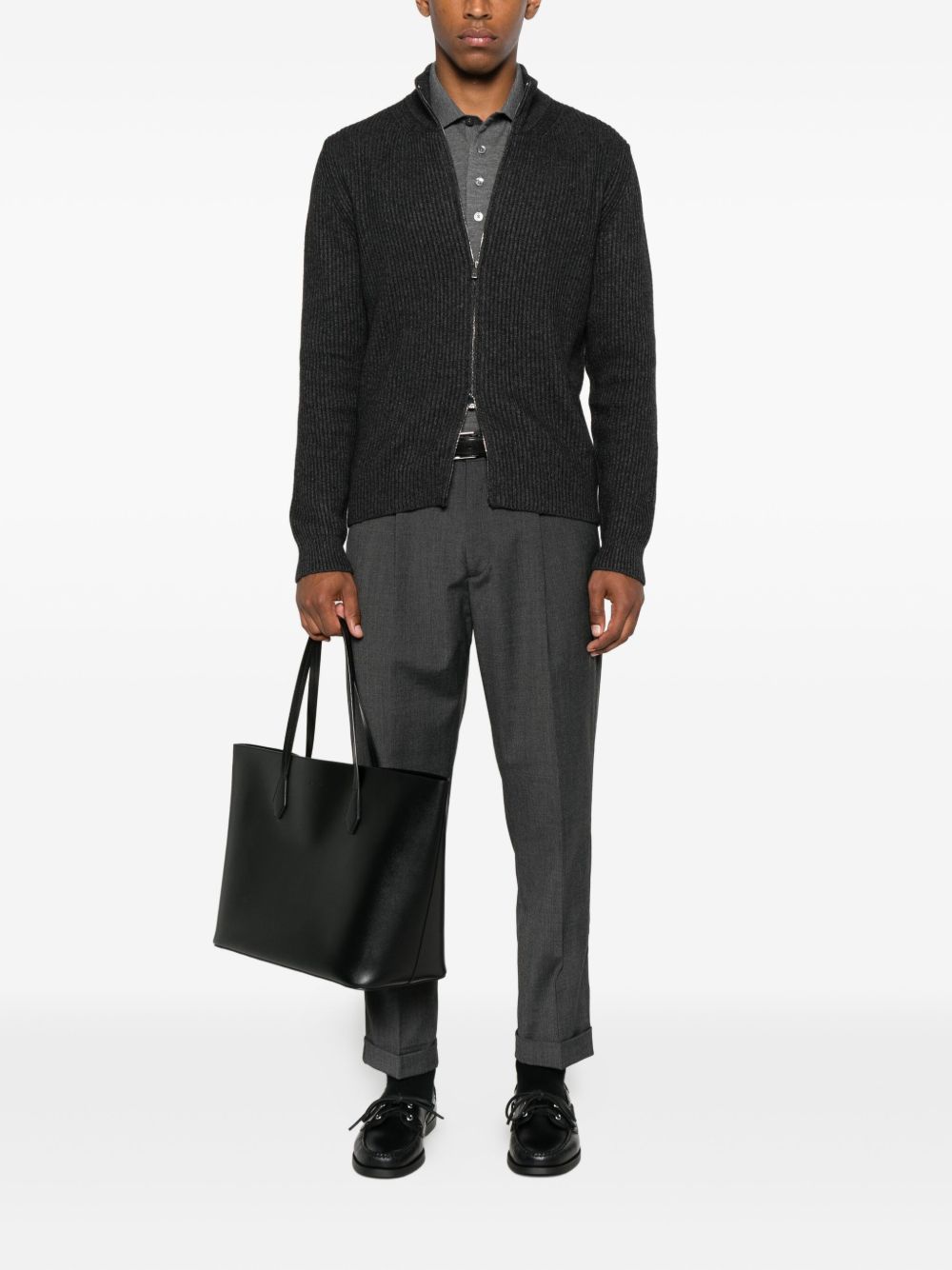 Corneliani
Cardigan a coste con zip