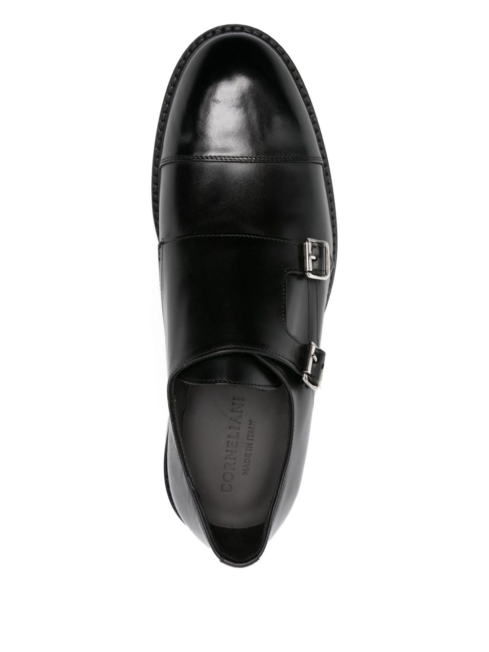 Corneliani
Scarpa in pelle nera con doppia fibbia