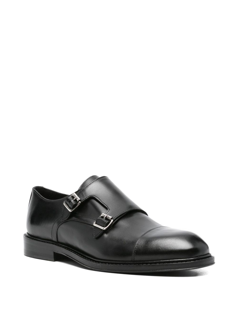Corneliani
Scarpa in pelle nera con doppia fibbia