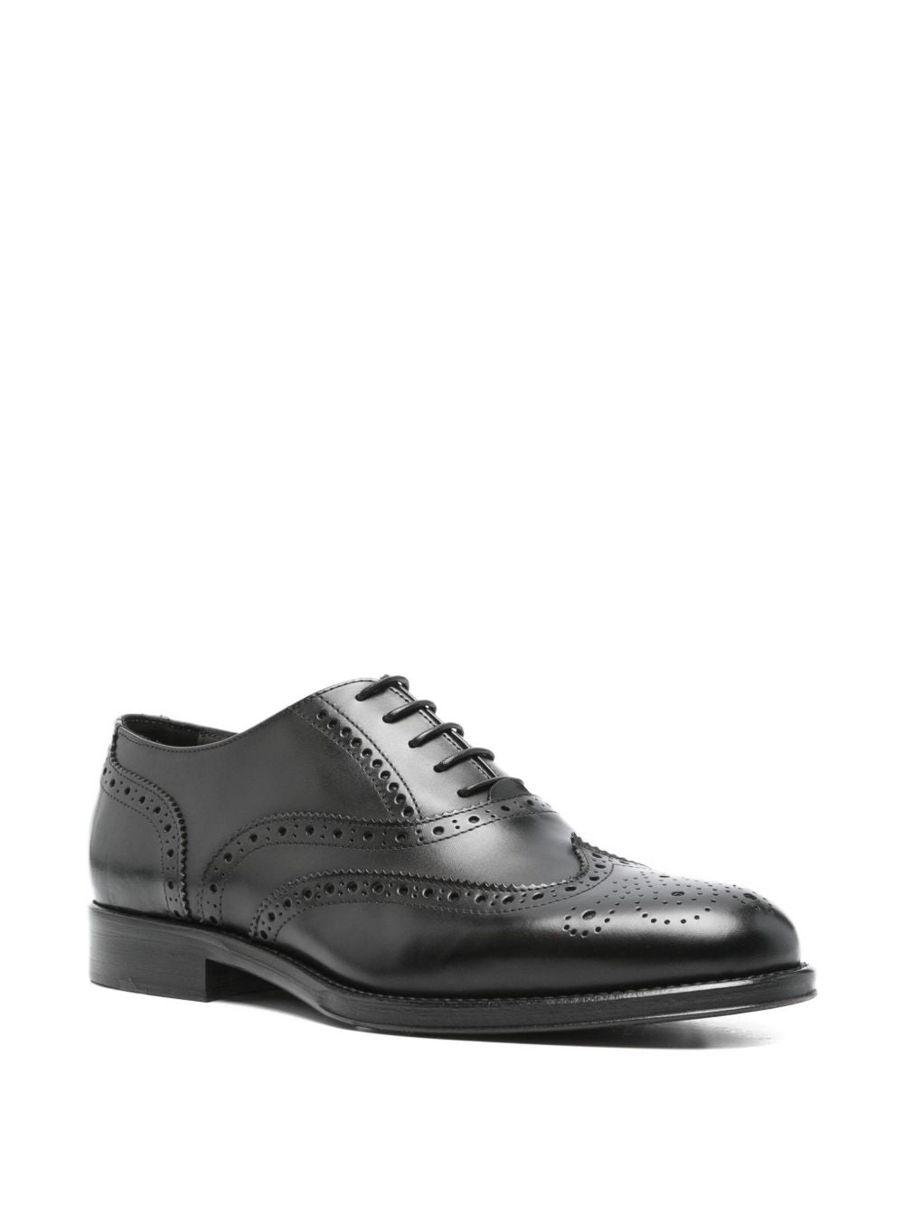 Corneliani Stringate nere Brogue in pelle