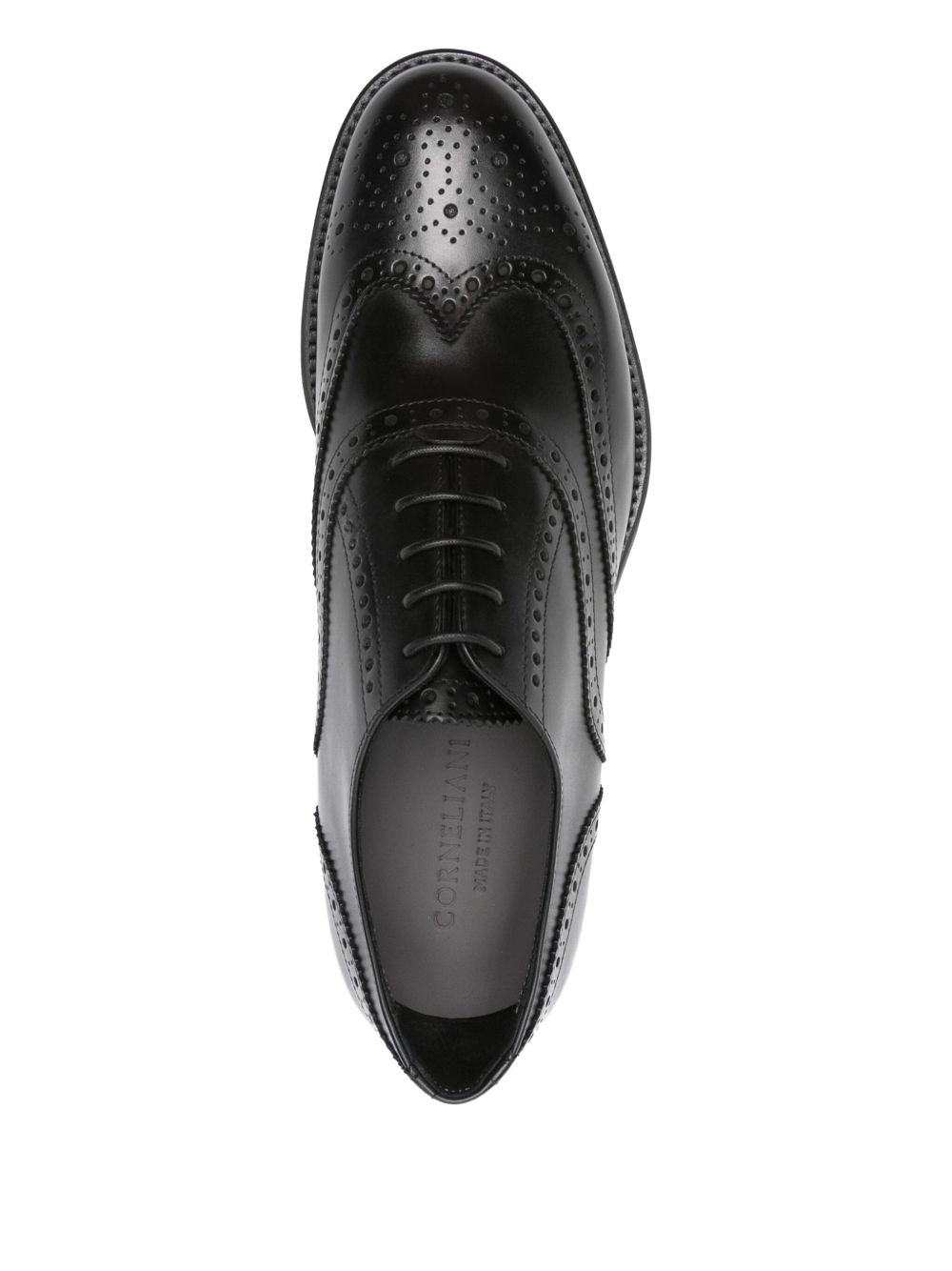 Corneliani Stringate nere Brogue in pelle