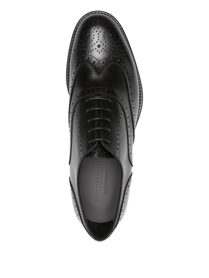 Corneliani Stringate nere Brogue in pelle