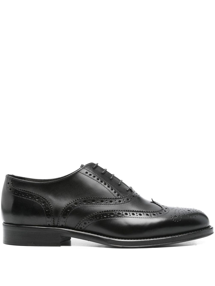 Corneliani Stringate nere Brogue in pelle