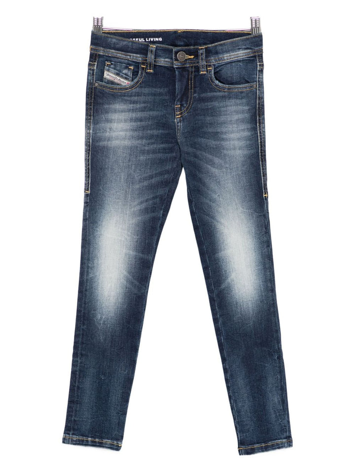 Diesel Kids Jeans con effetto schiarito