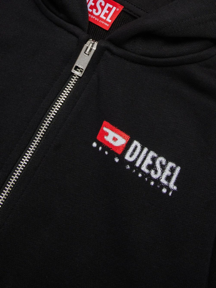 Diesel Kids Felpa Sdropshoodz con zip e cappuccio