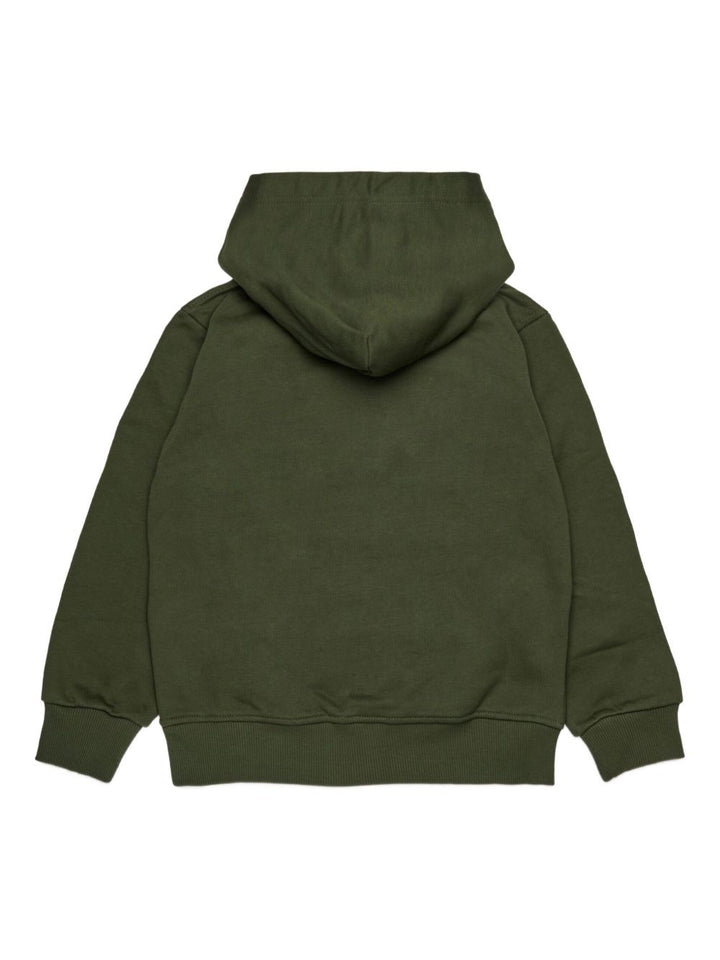 Diesel Kids
Felpa verde con cappuccio e patch con logo