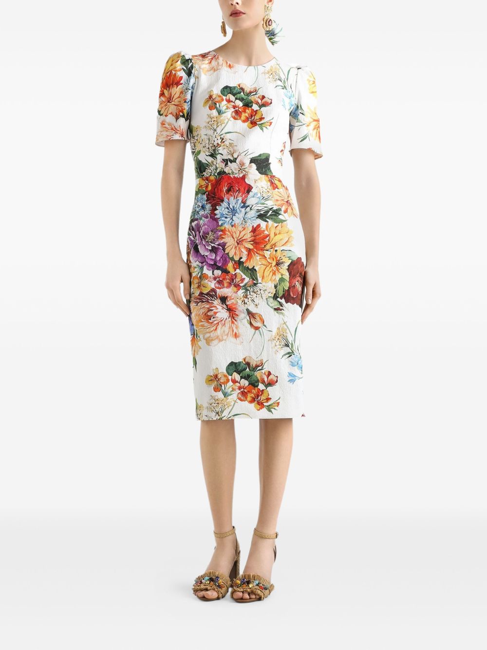 Dolce & Gabbana Abito midi con stampa a fiori
