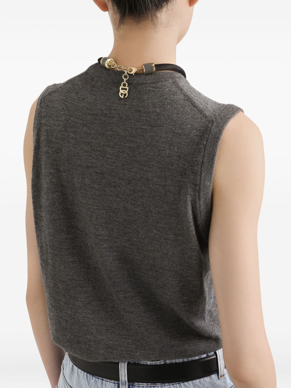 Dolce & Gabbana maglione grigio senza maniche