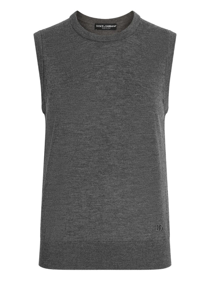 Dolce & Gabbana maglione grigio senza maniche