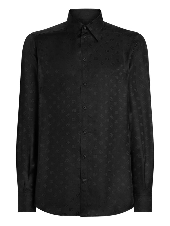 Dolce & Gabbana Camicia in seta con monogramma