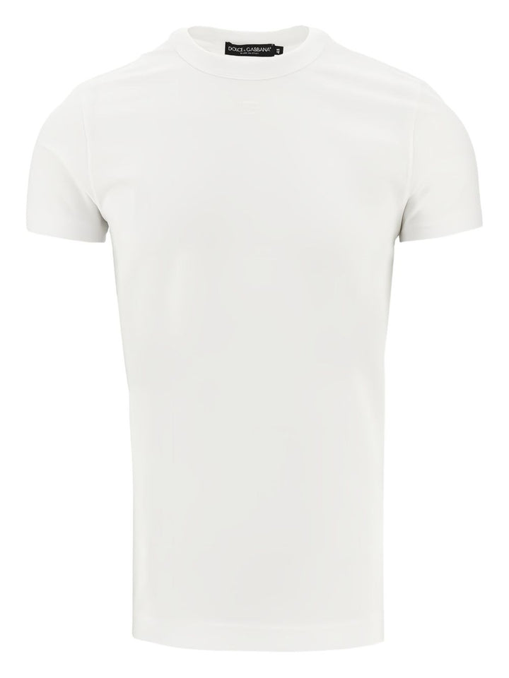 Dolce & Gabbana T-shirt in cotone con logo ricamato