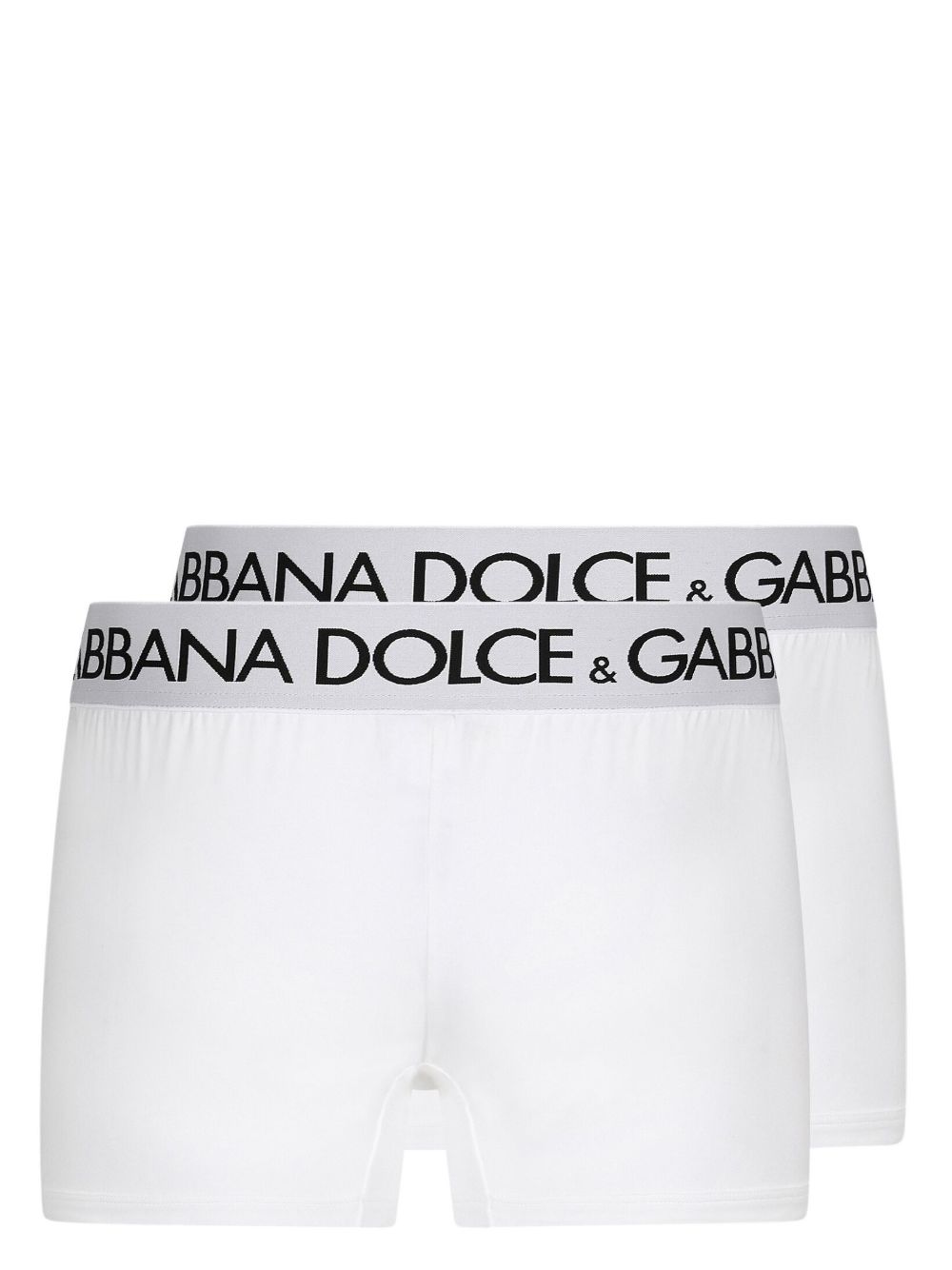 Dolce & Gabbana Set di due boxer intimo elasticizzati in cotone bianco