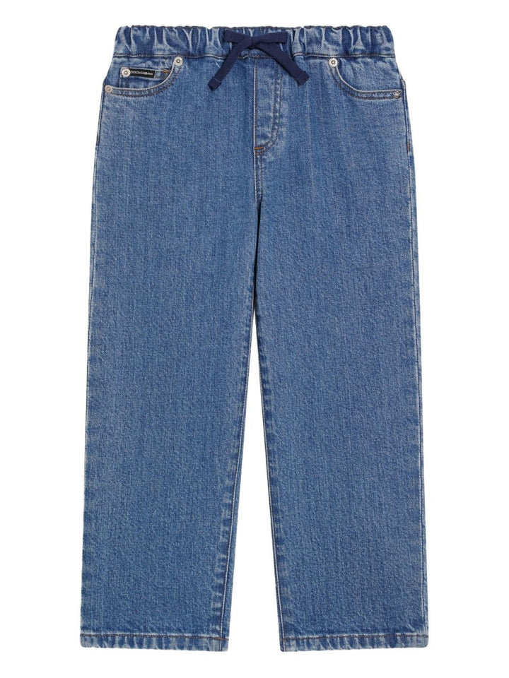 DOLCE & GABBANA KIDS - Jeans con elastico in vita