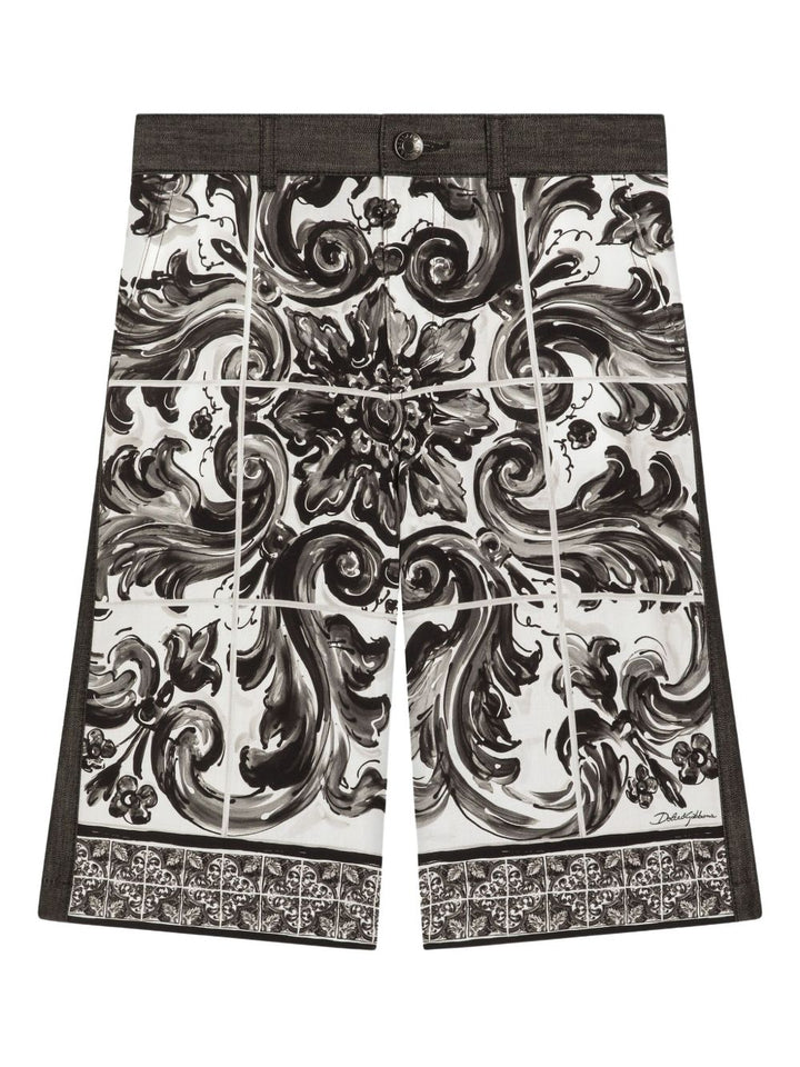 Dolce & Gabbana Kids
Shorts con stampa maioliche