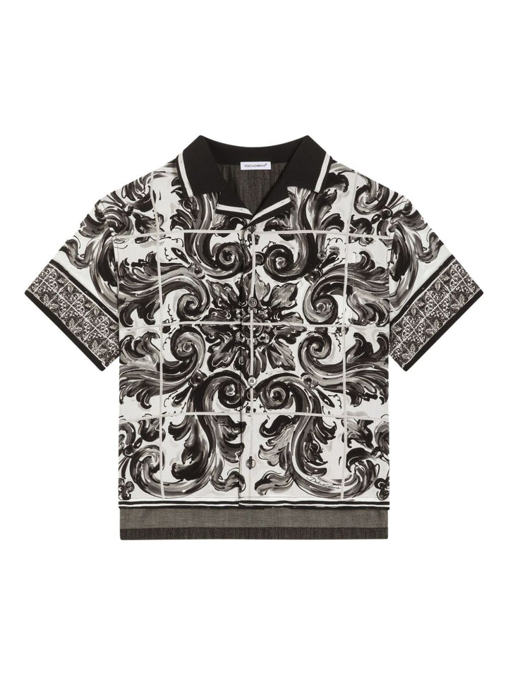Dolce & Gabbana Kids
Camicia con stampa maioliche