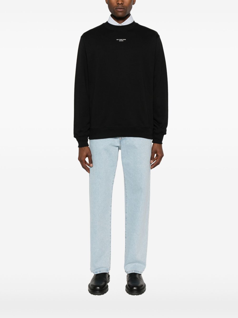 Drole De Monsieur Felpa in jersey di cotone nero