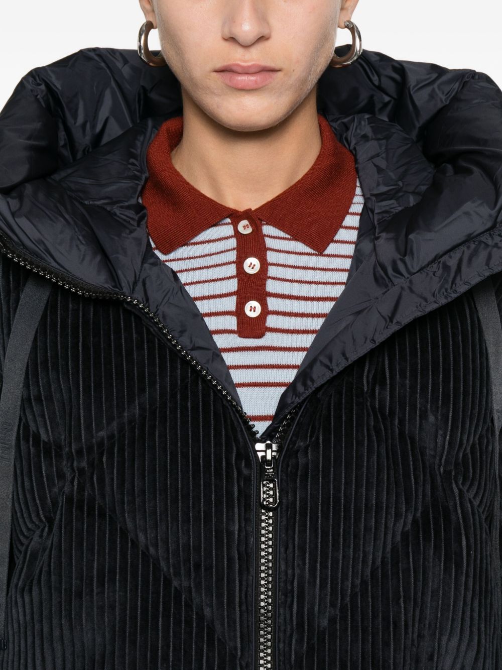 Duno Giacca con cappuccio in velluto a coste