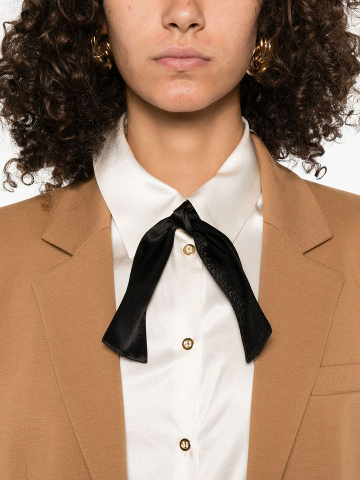 Elisabetta Franchi Camicia in raso beige chiaro