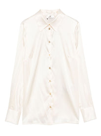 Elisabetta Franchi Camicia in raso beige chiaro