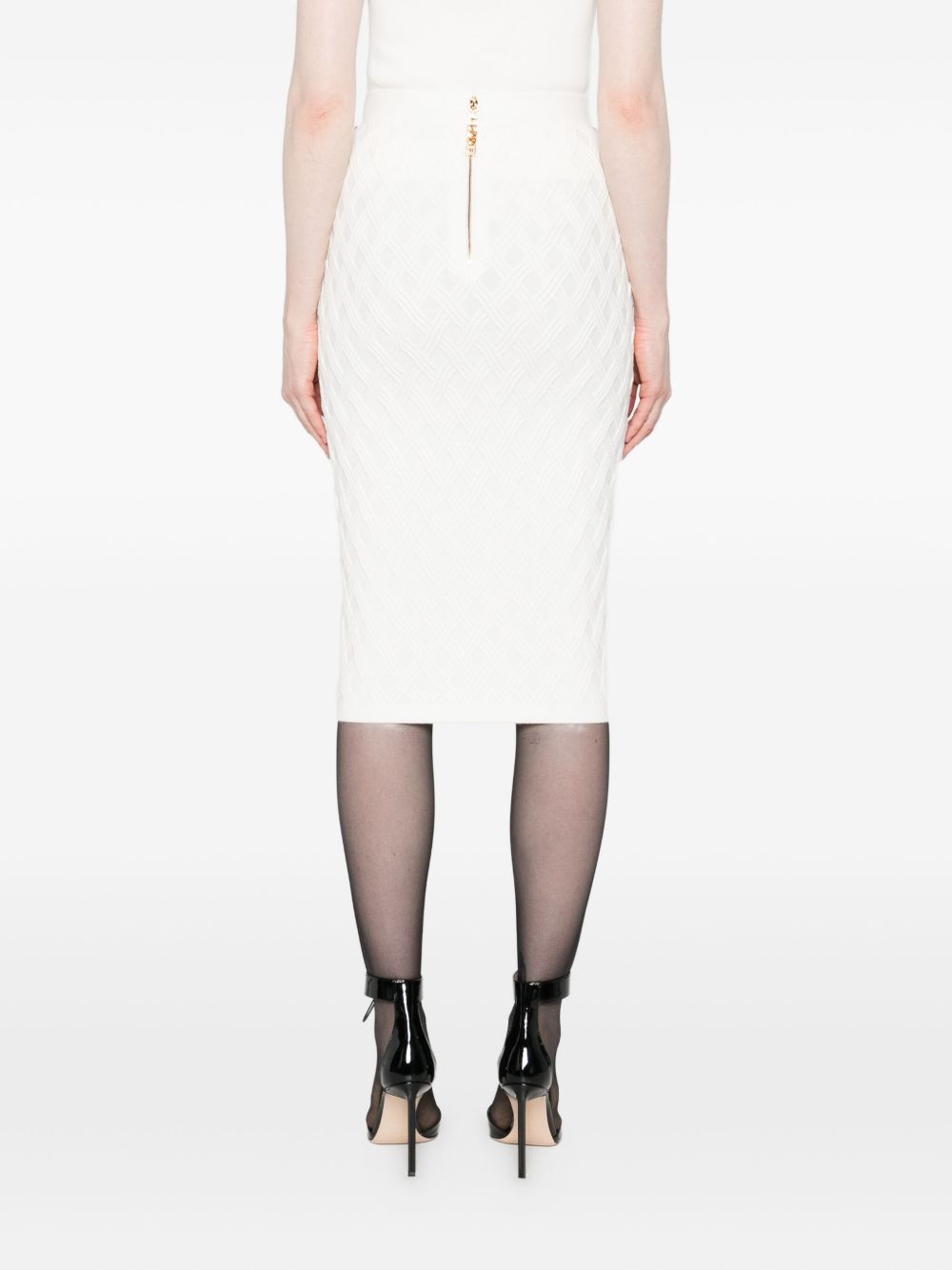 Elisabetta Franchi
Gonna bianca in maglia a rombi