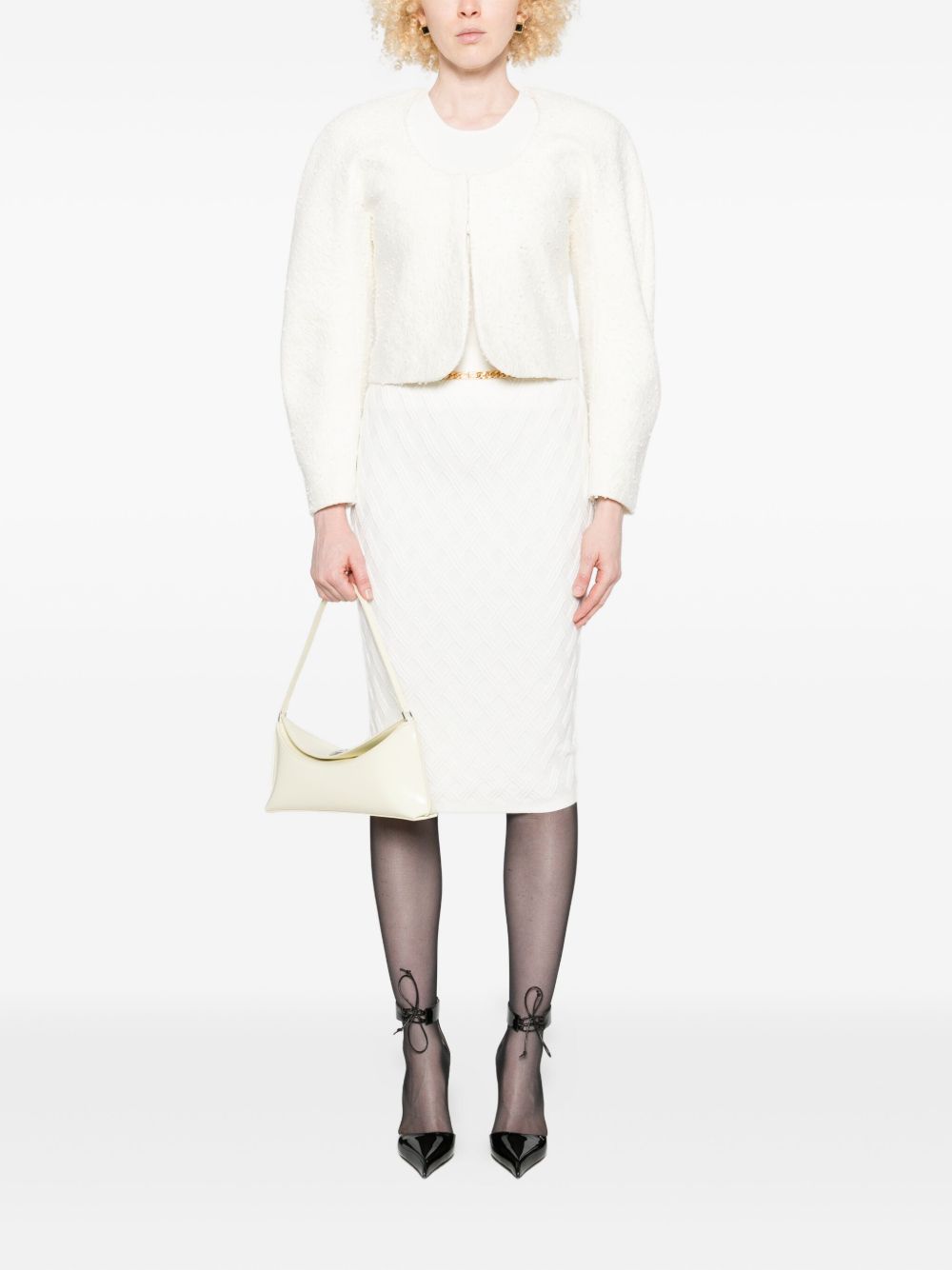 Elisabetta Franchi
Gonna bianca in maglia a rombi