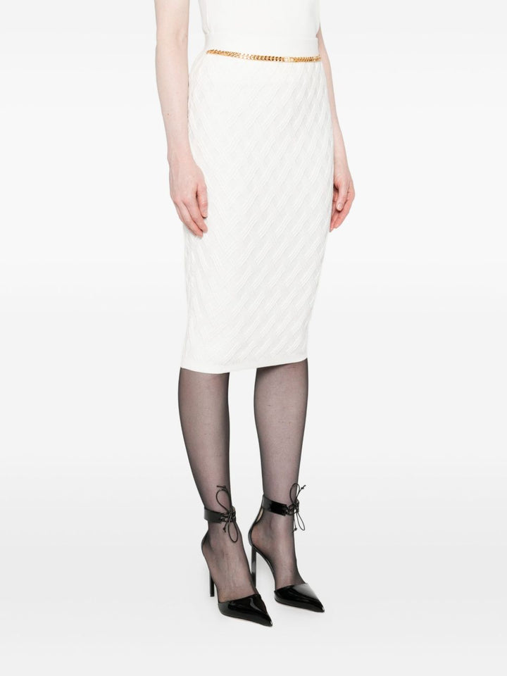 Elisabetta Franchi
Gonna bianca in maglia a rombi
