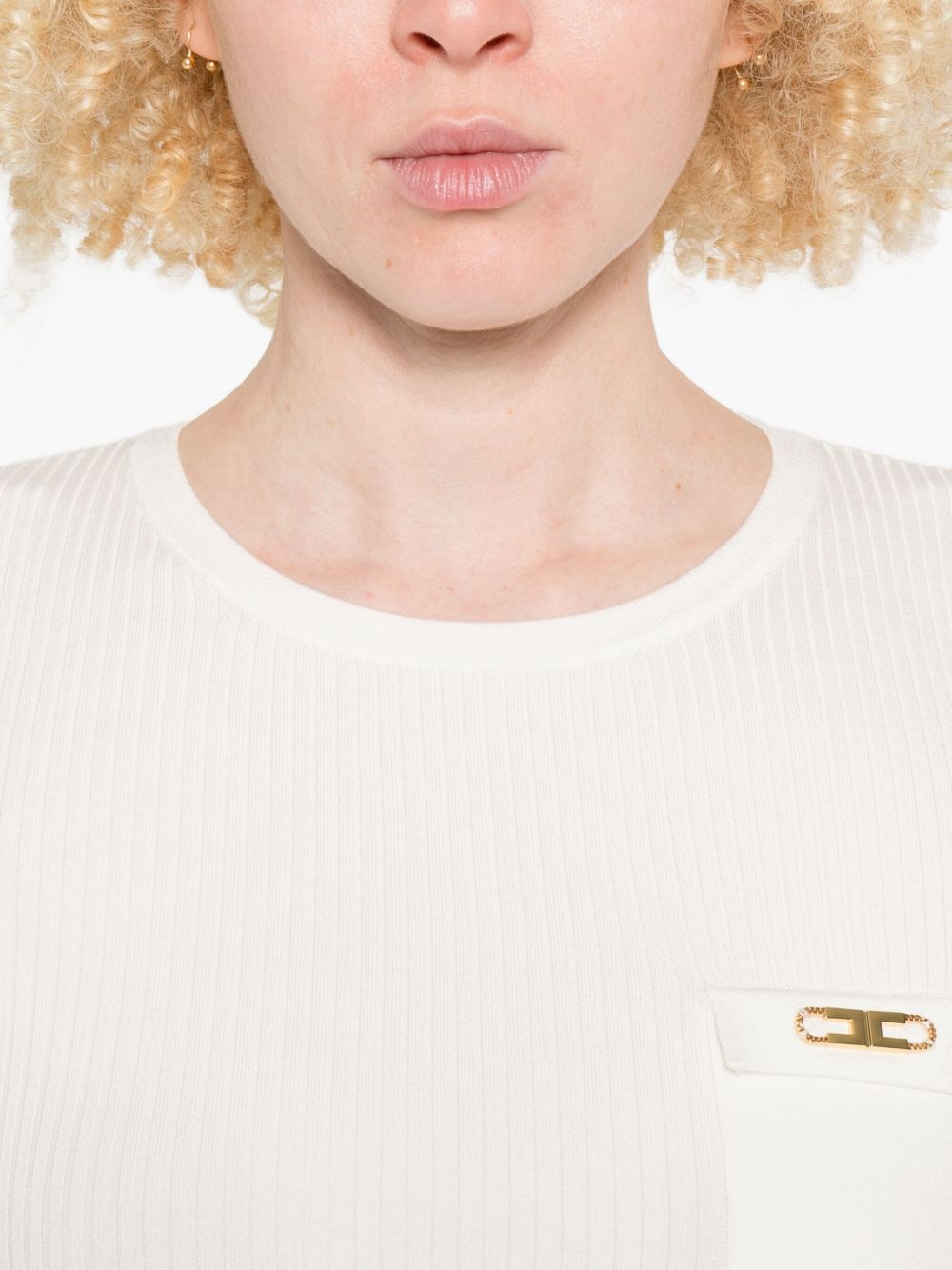 Elisabetta Franchi Maglia bianco a mezza manica