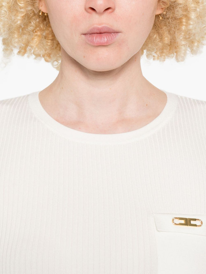 Elisabetta Franchi Maglia bianco a mezza manica