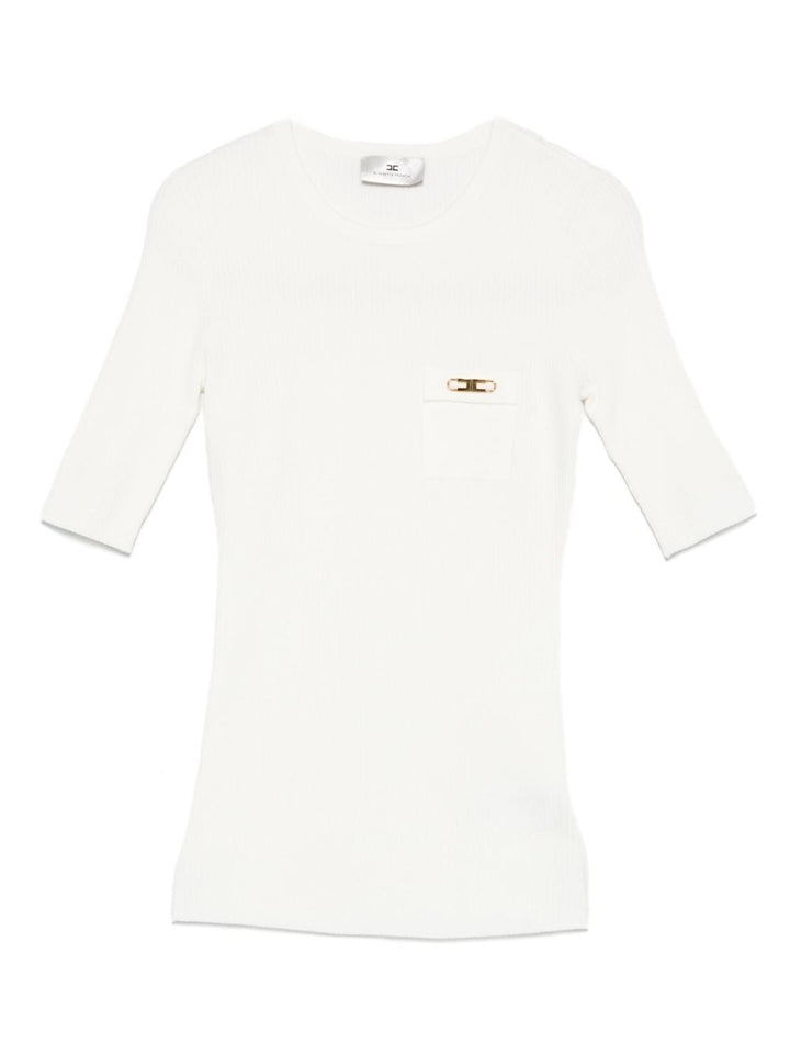 Elisabetta Franchi Maglia bianco a mezza manica