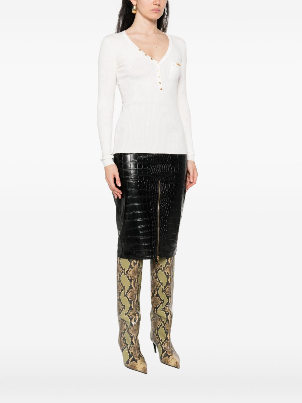 Elisabetta Franchi
Top a coste bianco