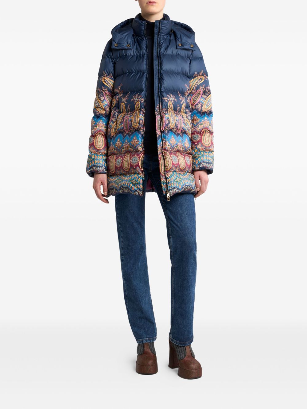 ETRO Cappotto con stampa paisley e cappuccio
