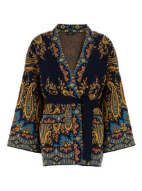 ETRO mantella con cintura e motivo paisley