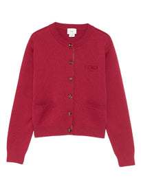 Fendi Kids Cardigan con bottoni e logo ricamato