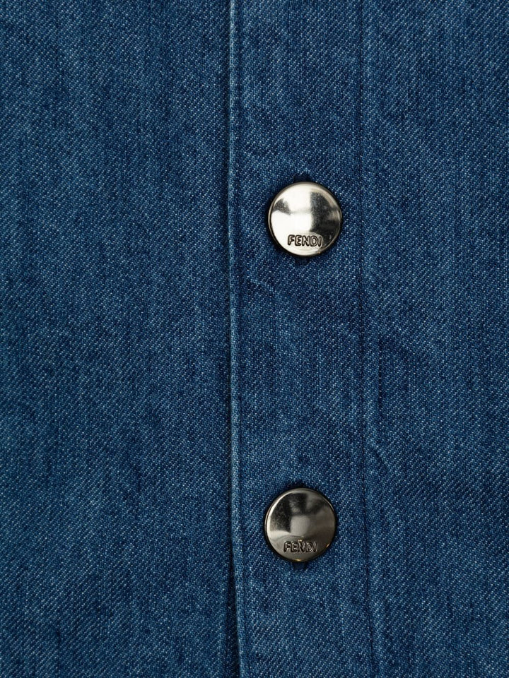 Fendi Kids Camicia denim con logo