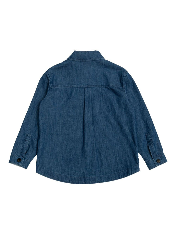 Fendi Kids Camicia denim con logo