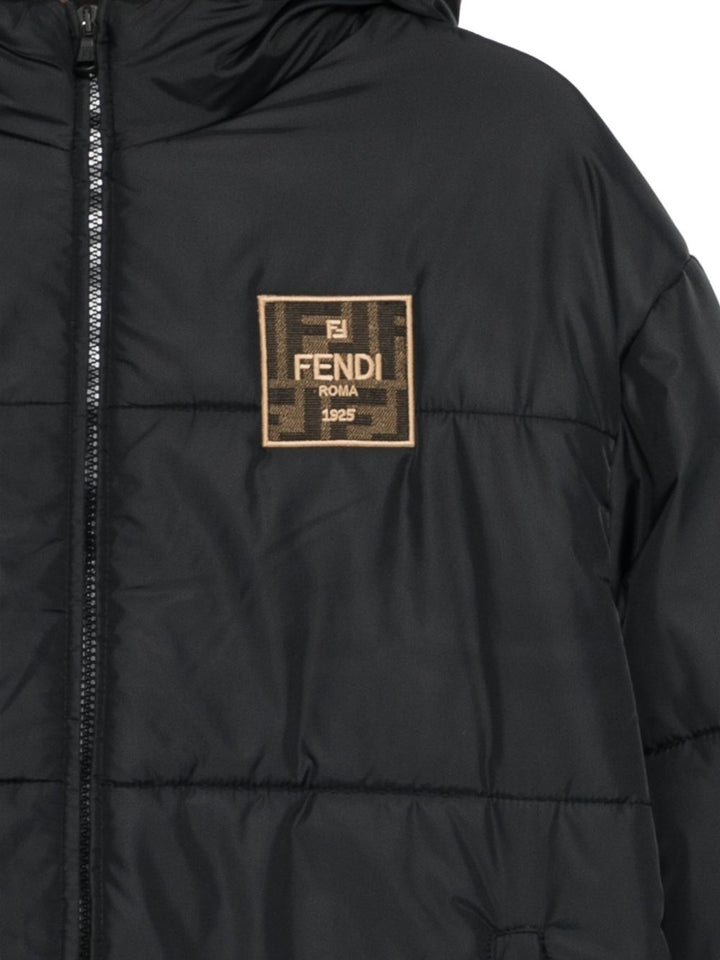Fendi Kids Piumino nero reversibile per bambini